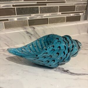 Vintage Murano glass conch sea shell paper weight catch all jewelry holder‎